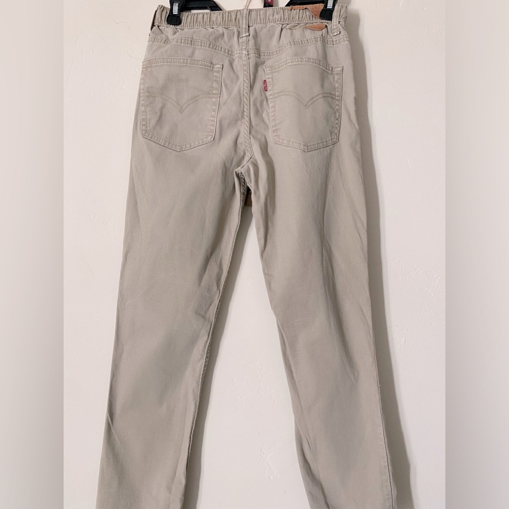 LEVI PULL ON JEANS TAN STRAIGHT LEG SIZE 16 IN BOYS